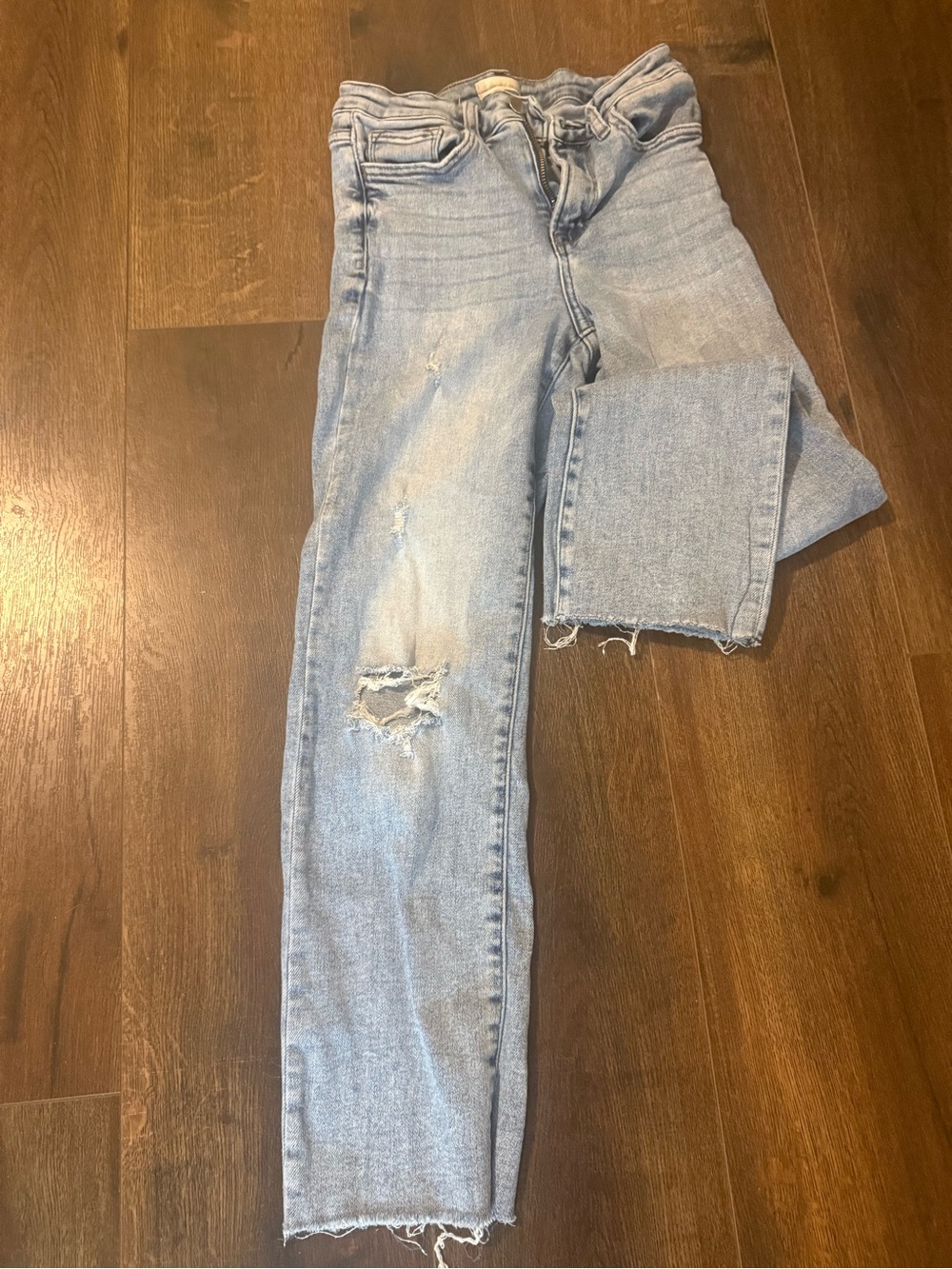 Altar'd State Light Blue Distressed Straight Leg Jeans